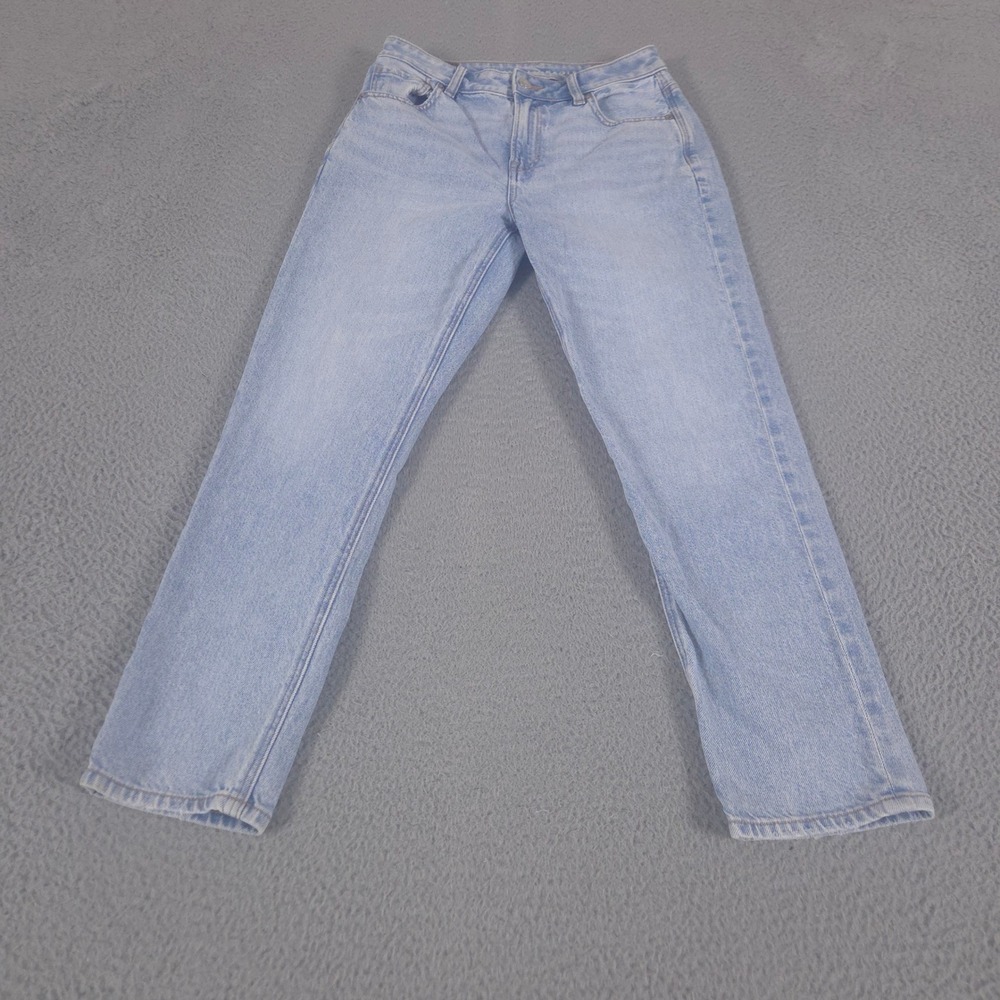 American Eagle Jeans‎ Womens 2 Short Light Wash Mom Jean Tapered Rigid Denim